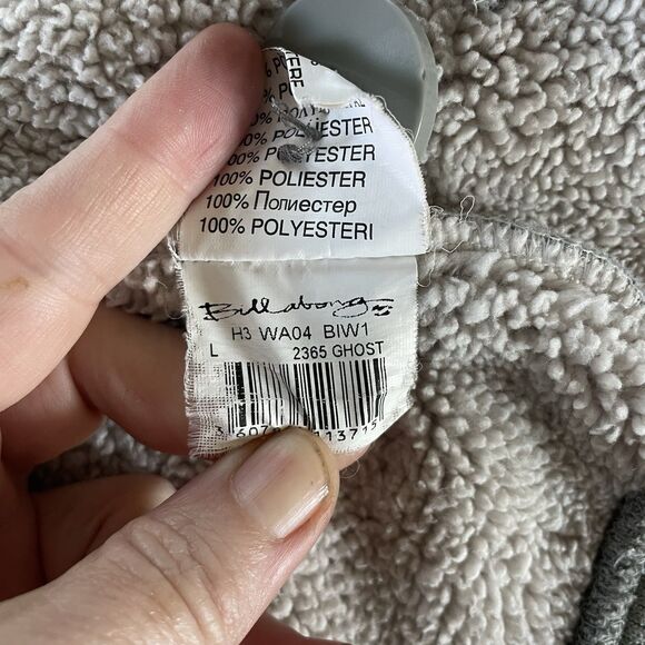 Billabong Jacket Womens Large Gray Sherpa Lined Hooded Button Up Knit Sweater - Picture 9 of 12